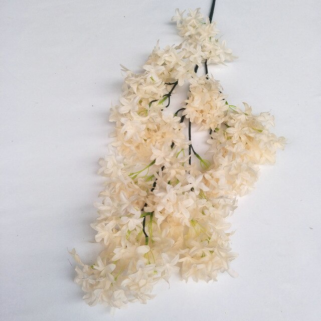 YO CHO 1PC Cherry Flower Silk Artificial Flowers Home Decorations DIY Wedding Prop Fake White Flowers Simulation Flowers Sakura